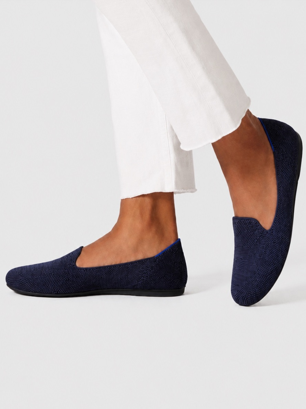 Rothy’s The Loafer Navy Knit Washable Slip-On Flats Size 7